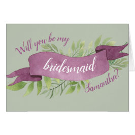 Paarse en groene Waterverf verliest Bridesmaid