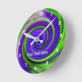 Paarse en groene Whirlpool Abstract Ronde Klok (Hoek)