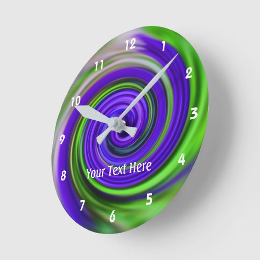 Paarse en groene Whirlpool Abstract Ronde Klok (Hoek)