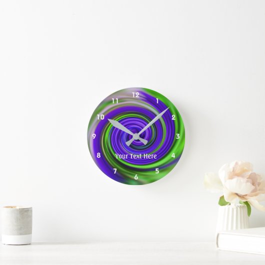 Paarse en groene Whirlpool Abstract Ronde Klok (Huis)