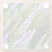 Paarse en groene wilde bloem glazen onderzetter (Achterkant)