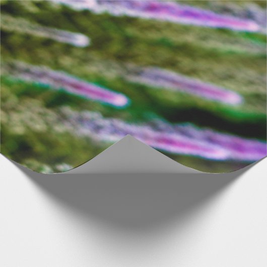 Paarse en groene wilde bloemen cadeaupapier (Hoek)