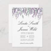 Paarse en groene wisterie en eucalyptus redden de informatiekaartje (Voorkant / Achterkant)