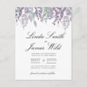 Paarse en groene wisterie en eucalyptus redden de informatiekaartje (Voorkant)