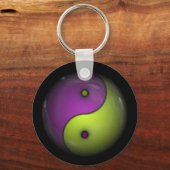 paarse en groene yin yang sleutelhanger (Voorkant)