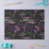 Paarse en groene Zeeen Scheppen op zwarte ontkoppe Tissuepapier (Craft)