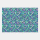 Paarse en groene zeemeerminschaal inpakpapier vel (Voorkant 3)