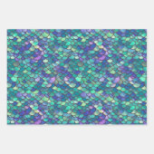 Paarse en groene zeemeerminschaal inpakpapier vel (Voorkant)