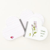 Paarse en groene zoete erwt en bloem waterverf notitieboek (Binnen)