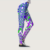 [Paarse en groene] zwaait op-Art-Leggings Leggings (Rechts)