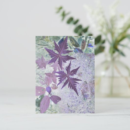 Paarse en heide pasteltint briefkaart (Staand voorkant)