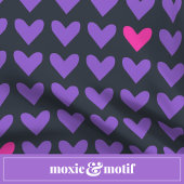 Paarse en hete roze harten met kleurrijke strepen ronde klok