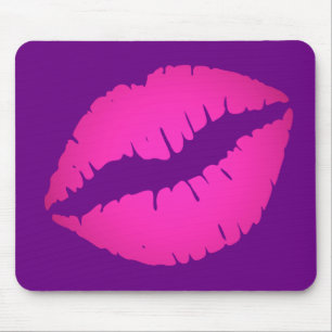 Paarse en hete roze ombre lippenstift kus muismat