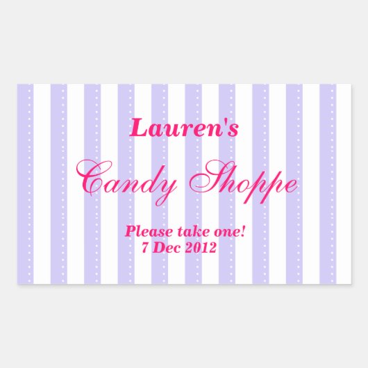 Paarse en hete roze Snoep Shoppe Sticker (Voorkant)