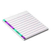 Paarse en horizontale strepen met mint notitieblok (Schuin)