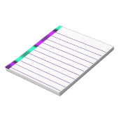 Paarse en horizontale strepen met mint notitieblok (Linkerzijde)