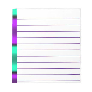 Paarse en horizontale strepen met mint notitieblok