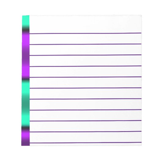 Paarse en horizontale strepen met mint notitieblok (Voorkant)