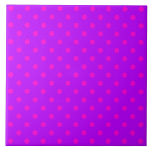 Paarse en Hot Pink Polka Dots Pattern Tegeltje