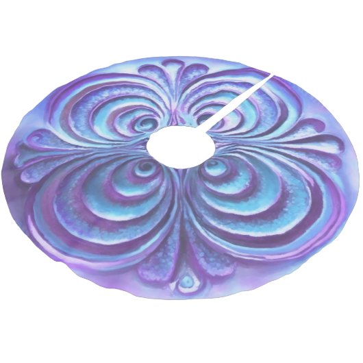 Paarse en ijsblauw ontwerp kerstboom rok (Gekanteld)