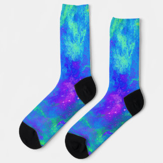 Paarse en Indigo Sockers met Sterrenstelsel Design Sokken