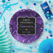 Paarse en ironische kreet Quinceanera Papieren Bordje (Feest)