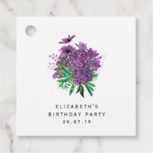  Paarse en Ivoor Bloemen Damask