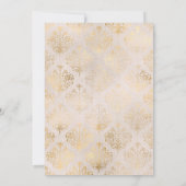 Paarse en Ivoor Bloemen Drive By Shower Kaart (Achterkant)