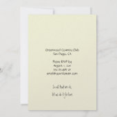 Paarse en ivoorkleurige uitnodiging voor na de bru (Achterkant)