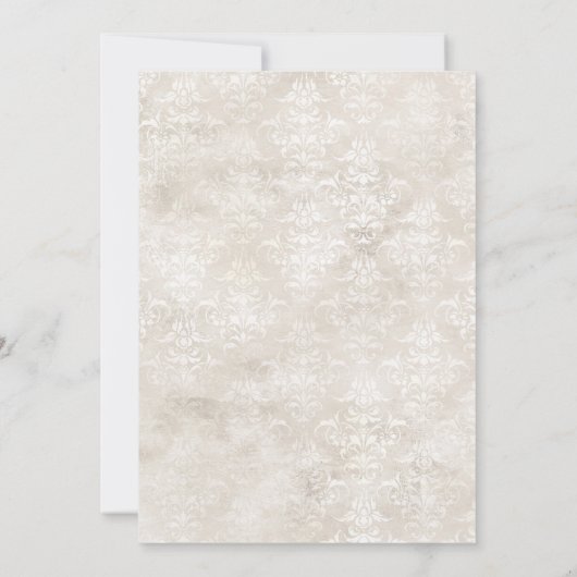 Paarse en ivoren bruiloft kaart (Achterkant)