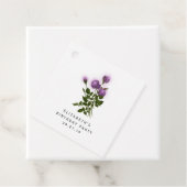 Paarse en ivoren Floral Bedankjes Labels (In situ)