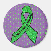 Paarse en kalkgroene lymfeziekte Magnet (Voorkant)