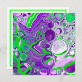 Paarse en kalkgroene marmer-fluid-kunst (Voorkant / Achterkant)