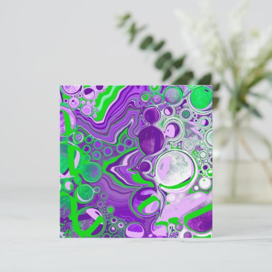 Paarse en kalkgroene marmer-fluid-kunst (Staand voorkant)