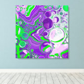 Paarse en kalkgroene marmer-fluid-kunst canvas afdruk (Insitu (Houten vloer))