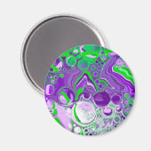 Paarse en kalkgroene marmer-fluid-kunst magneet (Voorkant / Achterkant)