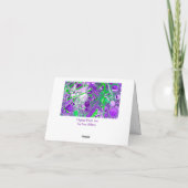 Paarse en kalkgroene marmer-fluid-kunst notitiekaartje (Achterkant)