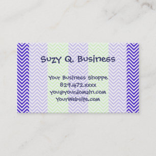Paarse en kalkgroene striped Chevron Zig Zags Visitekaartje