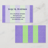 Paarse en kalkgroene striped Chevron Zig Zags Visitekaartje (Voorkant / Achterkant)
