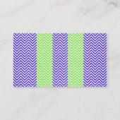 Paarse en kalkgroene striped Chevron Zig Zags Visitekaartje (Achterkant)