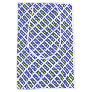 PAARSE EN KONINKLIJKE BLAUWE KUNST PATROON MEDIUM CADEAUZAKJE