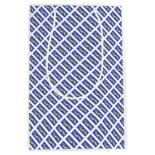 PAARSE EN KONINKLIJKE BLAUWE KUNST PATROON MEDIUM CADEAUZAKJE (Voorkant)