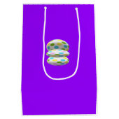 PAARSE EN KONINKLIJKE BLAUWE KUNST PATROON MEDIUM CADEAUZAKJE (Achterkant)