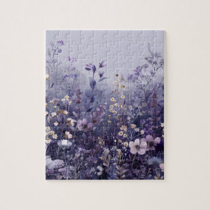Paarse en Lavendar Wildflower Puzzel Legpuzzel