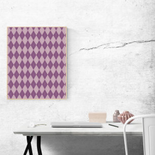 Paarse en lavendel argyle patroon poster
