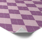 Paarse en lavendel argyle patroon poster (Hoek)