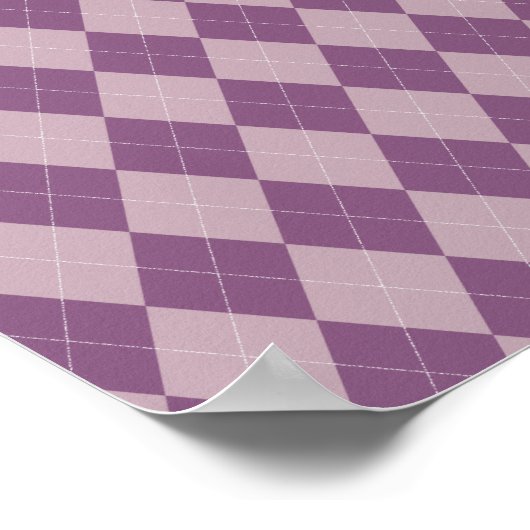 Paarse en lavendel argyle patroon poster (Hoek)