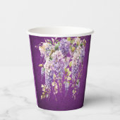 Paarse en lavendel blauwe regen bruidsdouche papieren bekers (Achterkant)