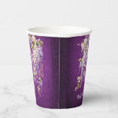 Paarse en lavendel blauwe regen bruidsdouche papieren bekers (Rechts)