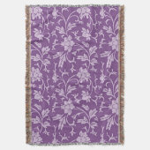 Paarse en lavendel bloemmotief deken (Voorkant Verticaal)